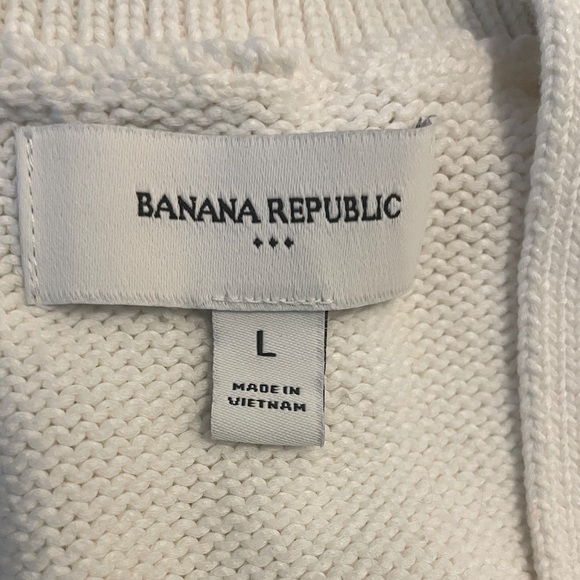 Banana Republic Cream Cardigan Sweater V-Neck Knit - Picture 8 of 11